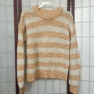 MADEWELL BAEZ KNITTED PULLOVER STRIPED LONG SLEEVE SWEATER SIZE XXS